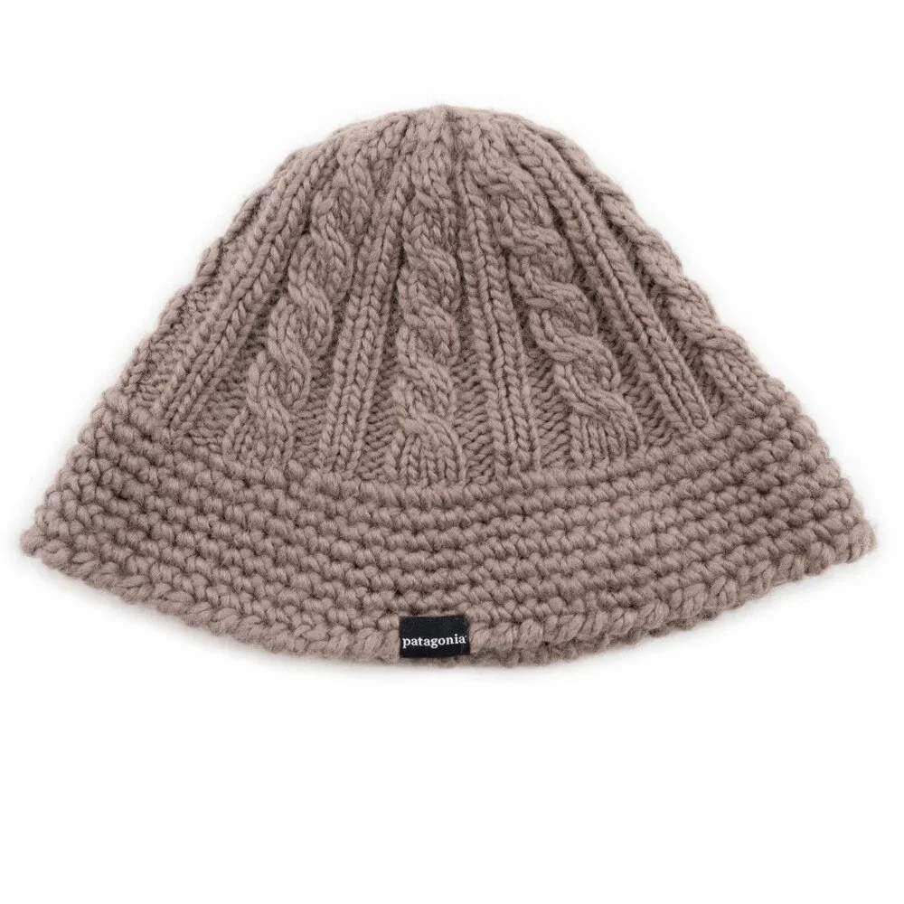 PATAGONIA unisex grey Cable Knit Beanie Wool winter bucket hat